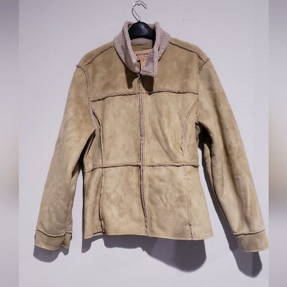Jackets & Blazers - Vintage Aeropostale Large Womens Tan Faux Fur Jacket XL